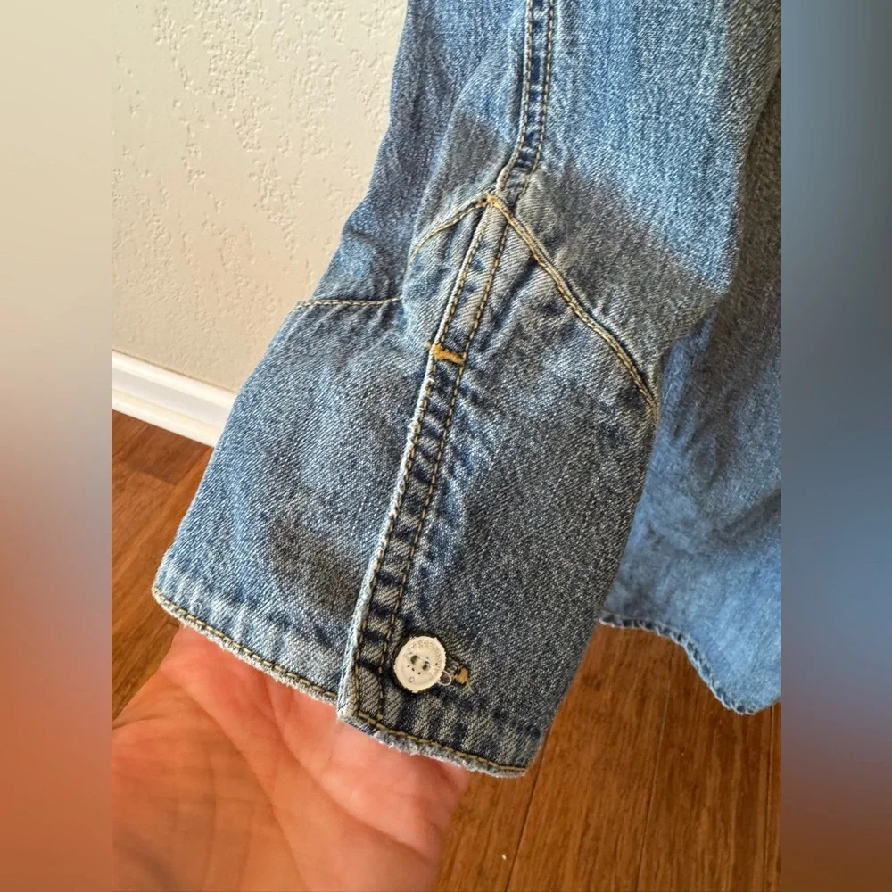 SOLD⚫️Rag & Bone Relaxed Fit Denim Shirt Dress Pockets Women’s Large - Picture 4 of 13
